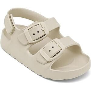 ChayChax Toddler Girls Size 9 Beige Sandals Double Buckle Open Toe Water Shoes